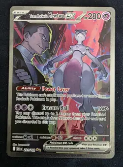 Pokemon Basic HP 280 Team Rocket's Mewtwo EX Card # 231/182. - Image 5
