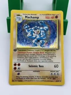 Machamp - 1st Edition Holo - Base Set - WOTC Pokemon Card - Heavy Play - HP - 2 - Image 2