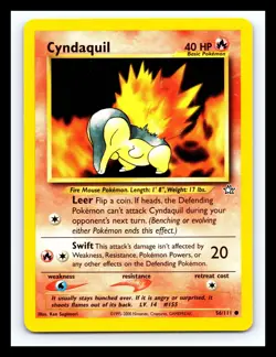 💥 2000 Pokemon Neo Genesis Unlimited - CYNDAQUIL - Non Holo card # 56/111 - Image 1