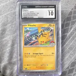 Pokemon Pikachu 190/SV Scarlet & Violet Promo World Championships CGC 10 2024 - Image 1