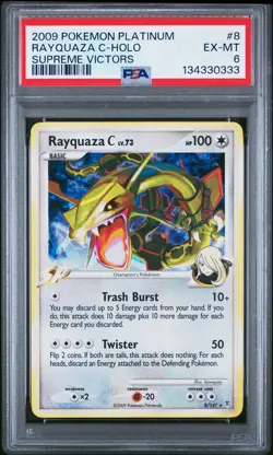 2009 POKEMON PLATINUM SUPREME VICTORS #8 RAYQUAZA C-HOLO PSA 6 - Image 1