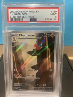 2023 POKEMON MEW EN CHARMELEON #1169 ILLUSTRATION RARE PSA 9 GEM MT - Image 1