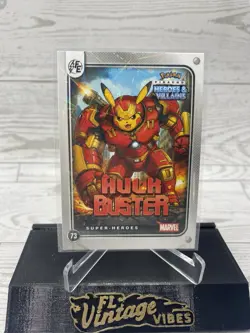 Pikachu as Hulk Buster Lazer Holo Marvel Heroes & Villains Non-Pokemon Fan Art - Image 1