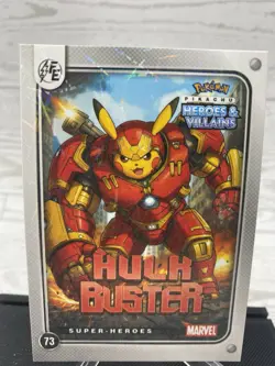 Pikachu as Hulk Buster Lazer Holo Marvel Heroes & Villains Non-Pokemon Fan Art - Image 2