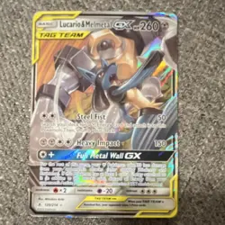 Pokemon Lucario & Melmetal GX 120/214 Ultra Rare Holo Sm-Unbroken Bonds TAG TEAM - Image 1