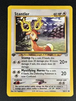 Stantler 76/111 1st Edition Common Neo Genesis WOTC Pokemon TCG Vintage - Image 1