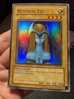 Yugioh Mystical Elf LOB-062 Unlimited Super Rare LP - Image 3