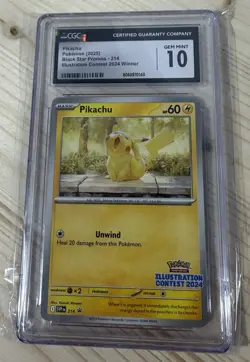Pokemon Pikachu 2024 Illustration Contest Promo SVP214 CGC 10 Gem Mint - Image 1