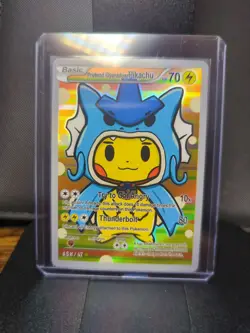 Pikachu Poncho Gyarados - Holo Foil Gen 1 - After Skool Hobby Fan Art - Pokemon - Image 1