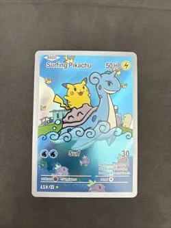 Surfing Pikachu After Skool Hobby Generation One Fan Art Custom NM - Image 1