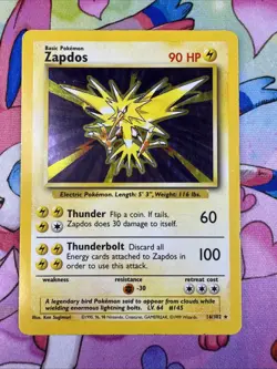 Pokemon TCG · Zapdos 16/102 · Holo Rare · Base Set · Vintage WOTC (1999) MP - Image 1
