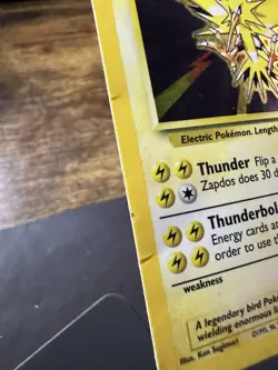 Zapdos 016/102, Base Set, Holo Rare, Pokemon TCG, WOTC, Vintage 1999, LP/NM - Image 2