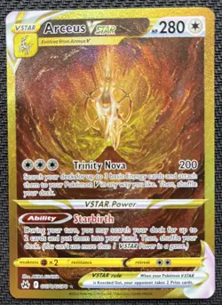 Arceus VSTAR Gold GG70/GG70 Crown Zenith Pokemon Card Full Alt Art Holo NM - Image 1