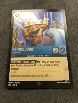 DISNEY LORCANA Prince John Gold Lover 1/P2 Sealed Foil Promo Card VILLANOUS - Image 2