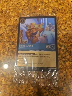 DISNEY LORCANA Prince John Gold Lover 1/P2 Sealed Foil Promo Card VILLANOUS NM - Image 1