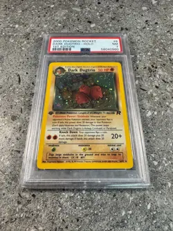 Pokemon TCG 1st Edition Dark Dugtrio 6/82 Team Rocket Holo Rare PSA 7 * SWIRL * - Image 1