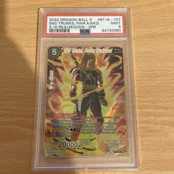 Dragon Ball Super Card DBS SSG Trunks, Power Awakened SPR BT16-107 PSA 9 - Image 1