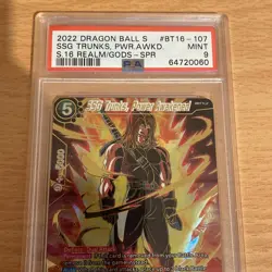 Dragon Ball Super Card DBS SSG Trunks, Power Awakened SPR BT16-107 PSA 9 - Image 2