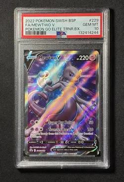 Pokemon TCG - Mewtwo V SWSH229 Black Star Promo - Pokemon Go - PSA Gem Mint 10 - Image 1