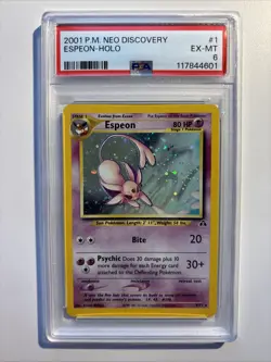 2001 POKEMON NEO DISCOVERY #1 ESPEON-HOLO PSA 6 - Image 1