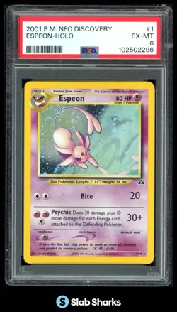 2001 POKEMON NEO DISCOVERY #1/75 ESPEON HOLO PSA 6 - Image 1