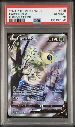 Celebi V #245 2021 Pokemon Sword & Shield Fusion Strike PSA 10 - Image 1