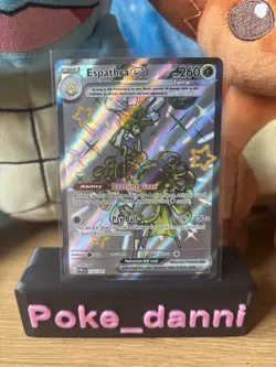 Pokemon Card Espartha EX 214/091 Shiny Full Art Paldean Fates - Image 1