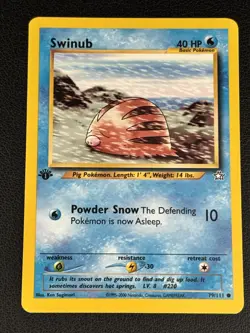 Swinub 79/111 1st Edition Common Neo Genesis WOTC Pokemon TCG Vintage - Image 1