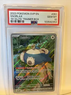 2023 POKEMON SVP EN-SV BLACK STAR PROMO 151 ELITE TRAINER BOX SNORLAX PSA 10 - Image 1