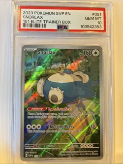2023 POKEMON SVP EN-SV BLACK STAR PROMO 151 ELITE TRAINER BOX SNORLAX PSA 10 - Image 2