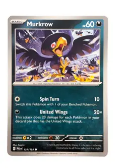 New: 2023 Pokemon TCG Murkrow 131 Sv02: Paldea Evolved Regular Common - Image 1