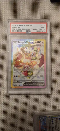 2025 POKEMON SVP EN-SV BLACK STAR PROMO #174 EEVEE EX PSA 9 - Image 1