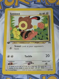 Sentret 63/75 1st Edition & Ruin Wall 74/75 1st Edition Neo Discovery Pokemon Lp - Image 3