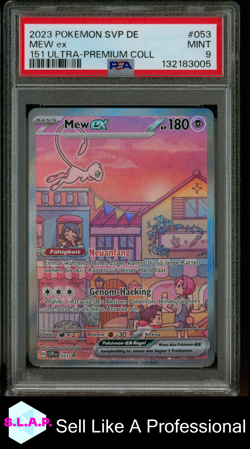 MEW EX 151 ULTRA-PREMIUM COLL POKEMON GER SVP DE-SV BLCK STR PRM 2023 053 PSA 9 - Image 1