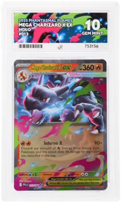 Pokemon - Mega Charizard X ex 013/094 Rare - Phantasmal Flames - Ace Gem Mint 10 - Image 2