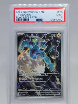 2025 Pokemon THUNDURUS #209 SVP Black Bolt ETB Black Star Promo PSA 9 🔥 - Image 1