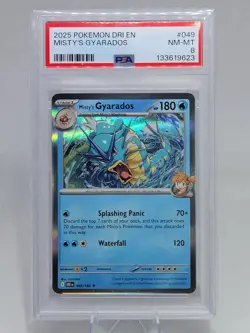 2025 POKEMON DRI EN-DESTINED RIVALS #049 MISTY'S GYARADOS PSA 8 - Image 1