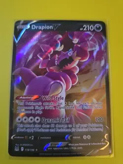 Pokemon TCG Drapion V Sword & Shield - Lost Origin 118/196 Holo Ultra Rare - Image 1