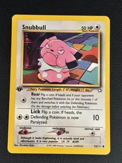Snubbull 74/111 1st Edition Common Neo Genesis WOTC Pokemon TCG Vintage - Image 1