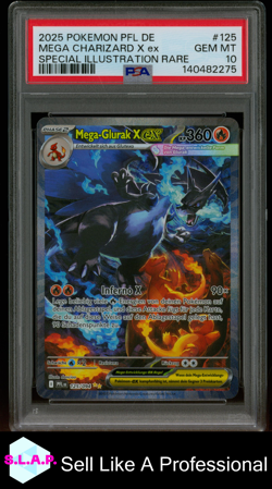 MEGA CHARIZARD X EX SPEC ILL RARE POKEMON GER PFL 2025 125 PSA 10 - Image 1