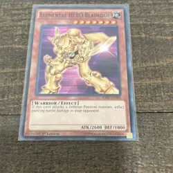 Yu-Gi-Oh! Konami Elemental HERO Bladedge SDHS-EN009 HERO Strike 1st Edition ATK. - Image 1