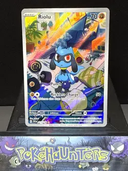 Pokemon Card Riolu 215/198 Scarlet Violet Base Set Illustration Rare Near Mint - Image 1