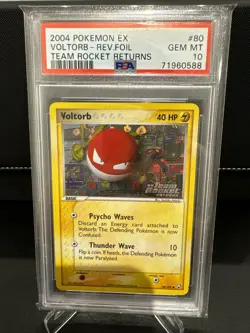 2004 Pokemon EX Team Rocket Returns PSA 10 Voltorb Reverse Holo 80/109 - Image 1