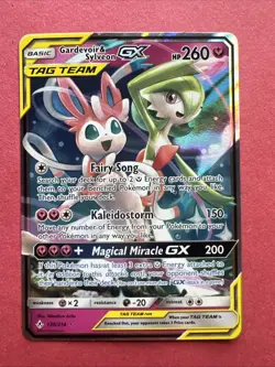 Pokemon TCG Gardevoir & Sylveon GX Holo Card 130/214 Unbroken Bonds - Image 1