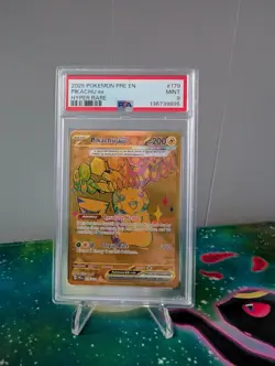Pokemon Pikachu ex 179/131 PSA 9 MINT Prismatic Evolutions GOLD Holo Hyper Rare - Image 1