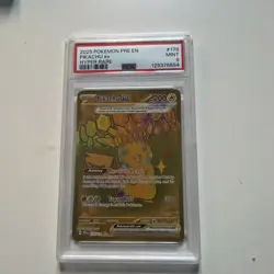 Pikachu ex Hyper Rare Gold 179/131 prismatic evolutions Pokemon TCG PSA 9 - Image 1