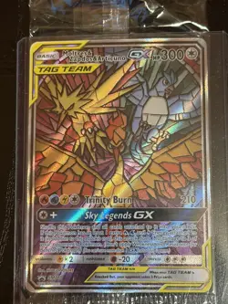 Pokemon TCG Hidden Fates Moltres, Zapdos, Articuno Stained Glass Promo SM210 - Image 1