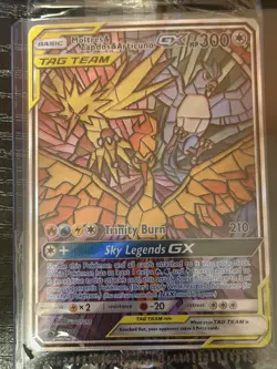 Pokemon TCG Hidden Fates Moltres, Zapdos, Articuno Stained Glass Promo SM210 - Image 4