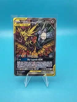 Pokemon TCG Hidden Fates Moltres & Zapdos & Articuno Stained Glass Promo SM210 - Image 1