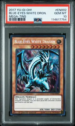 2017 YU-GI-OH! MEGA-TINS #EN002 BLUE-EYES WHITE DRAGON PSA 10 - Image 1